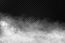 Vector Realistic Isolated Smoke Effect On The Transparent Background. Realistic Fog Or Cloud For Decoration.