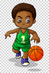 Sticker - Male basketball player on transparent background