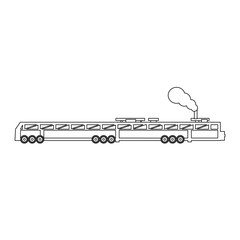 Canvas Print - locomotive train passenger transport travel line vector illustration