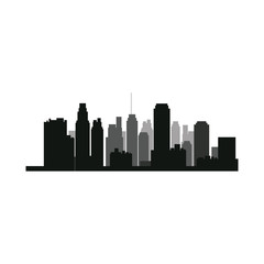 Canvas Print - sillouette city bulding skyline urban vector illustration