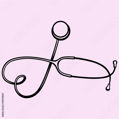 stethoscope vector silhouette isolated black – kaufen Sie diese