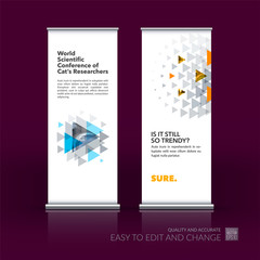 Abstract business vector set of modern roll Up Banner stand desi