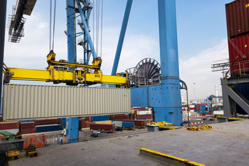 Container Loaded onto Freighter