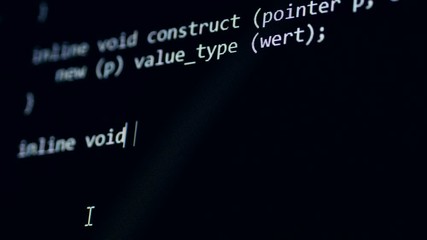 Wall Mural - hackers code. programming code on computer screen. 4k.