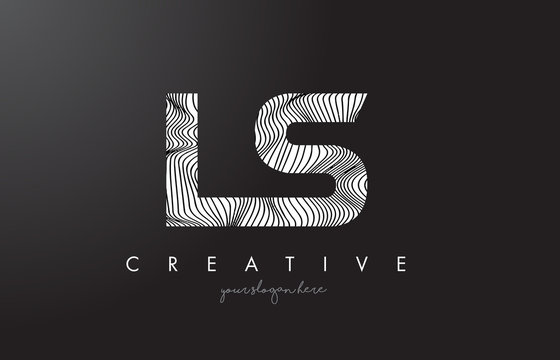 LS L S Letter Logo with Zebra Lines Texture Design Vector.