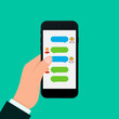 © 123levit - Communication in chat use smartphone. vector illustration