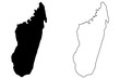Madagascar map vector illustration, scribble sketch Madagascar