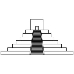 Poster - mayan pyramid isolated icon vector illustration design