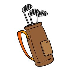 Wall Mural - golf clubs bag isolated icon vector illustration design