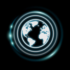 Wall Mural - white and glowing blue internet icon 3d rendering