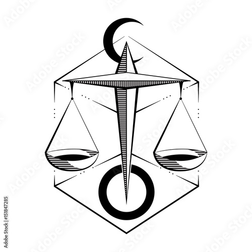 Zodiac Sign Of Libra Draw In Geometric Style Vector Illustration Buy This Stock Vector And Explore Similar Vectors At Adobe Stock Adobe Stock