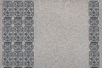 Wall Mural - gray rough texture with openwork border closeup