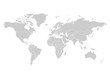World map in grey color on white background. High detail blank political map. Vector illustration with labeled compound path of each country.