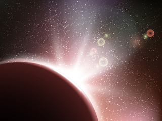 Wall Mural - space vector background with stars. universe illustration. colored cosmos backdrop with stars claste