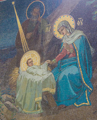 Papier Peint - Mosaic of Nativity Scene at Christmas