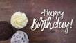 Happy Birthday Message with Cupcakes