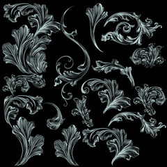 Wall Mural - Collection of vector swirl flourishes for design