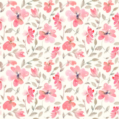  Romantic light red Floral seamless Pattern.