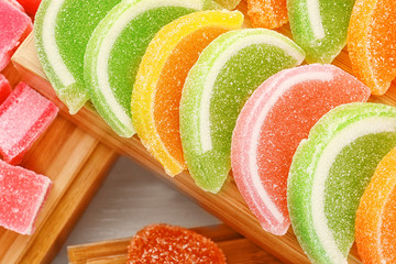 Sticker - Tasty and colorful jelly candies, closeup