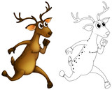 Fototapeta Psy - Animal outline for deer running
