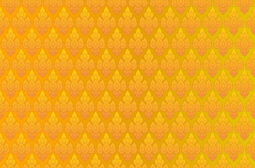 Sticker - Golden Thai vintage pattern vector abstract background