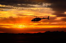 Bell 206 At Sunset