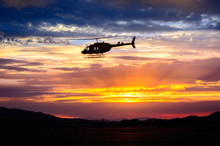 Bell 206 At Sunset