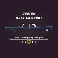 Wall Mural - Design Retro classic car service sign.