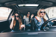 © F8  \ Suport Ukraine - Three girls are sitting shocked and scare before damage during the car driving
