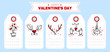 set of five tag valentine's day