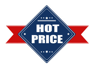 Wall Mural - Hot price label with ribbon