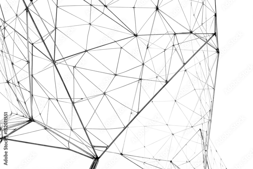 Geometry Design White Abstract Background Sci Fi Texture Wall