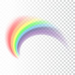 Wall Mural - rainbow icon. shape arch realistic isolated on white transparent background. colorful light and brig