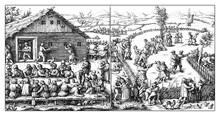 Middle Ages Rural Fest From Daniel Hopfer. Peasant Celebrated Several Festivals At Harvest Time And During The Year, Related To Religion And Nature
