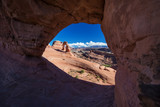 Fototapeta Mapy - Unusual view to Delicate arch in Arches National Park in Utah, USA