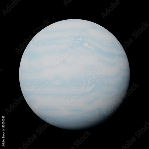 Fotografia planet Uranus isolated on black background