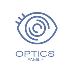 Canvas Print - Optics family logo symbol, hand drawn illustration