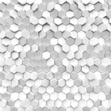 Fototapeta Abstrakcje - White texture hexagon. 3d render illustration.