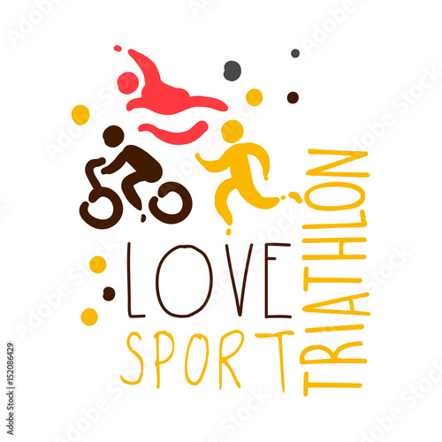uwielbiam-sportowe-logo-triathlonu-kolorowa-reka-ilustracja