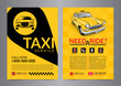 Taxi pickup service design layout templates. A4 call taxi concept flyer. Vector illustration.