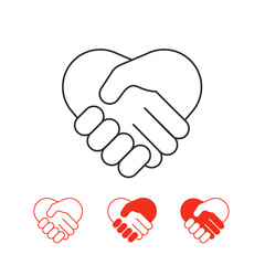 Shaking hands vector icons collection isolated on white