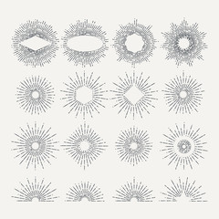 Wall Mural - sunburst illustrations set. circle shapes design elements. vector pictures