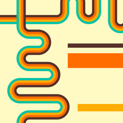 Aufkleber - Abstract retro background, digital lines and circles, design 70s.