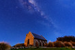 Milky way above the church, lake Tekapo, NZ