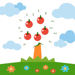 Wall Mural - Numbers game for children, Apple tree