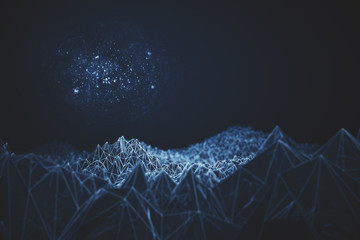 Wall Mural - Blue polygonal mountains