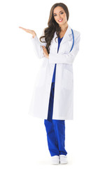 Female doctor showing blank area