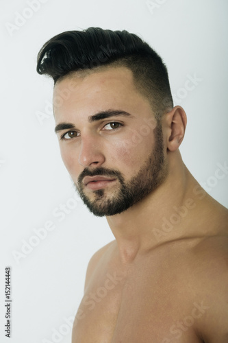 Handsome Sexy Man With Unshaven Face Beard And Stylish Hair Buy