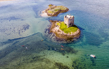 Luftaufnahme Der Historischen Burg Stalker, Argyll, Bute, Scotland