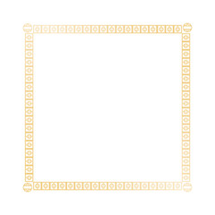 Canvas Print - decoration square golden frame design image vector illustration